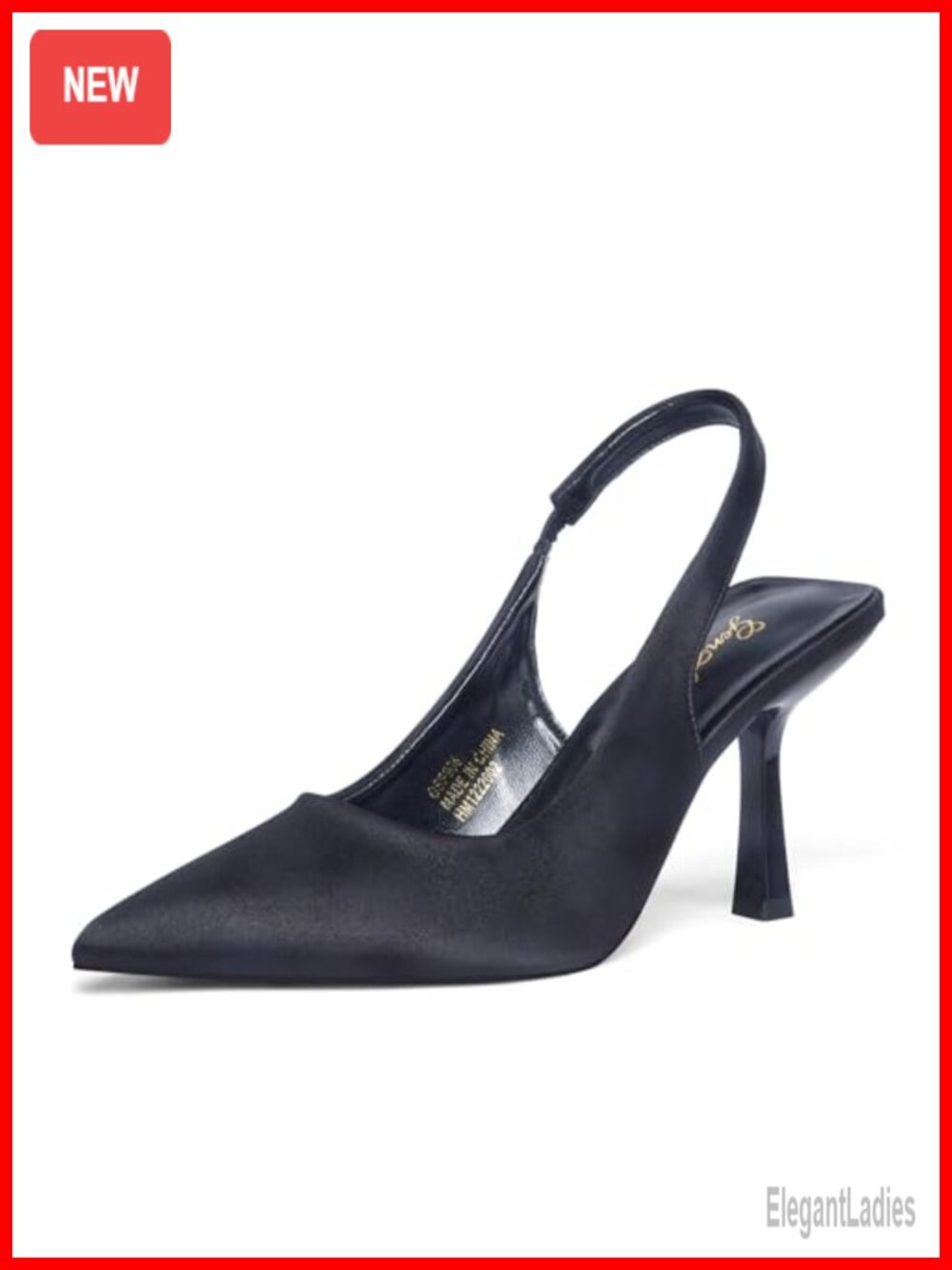 Women's Satin Slingback Kitten Heel Pointed Toe Pumps Wedding Party Shoes